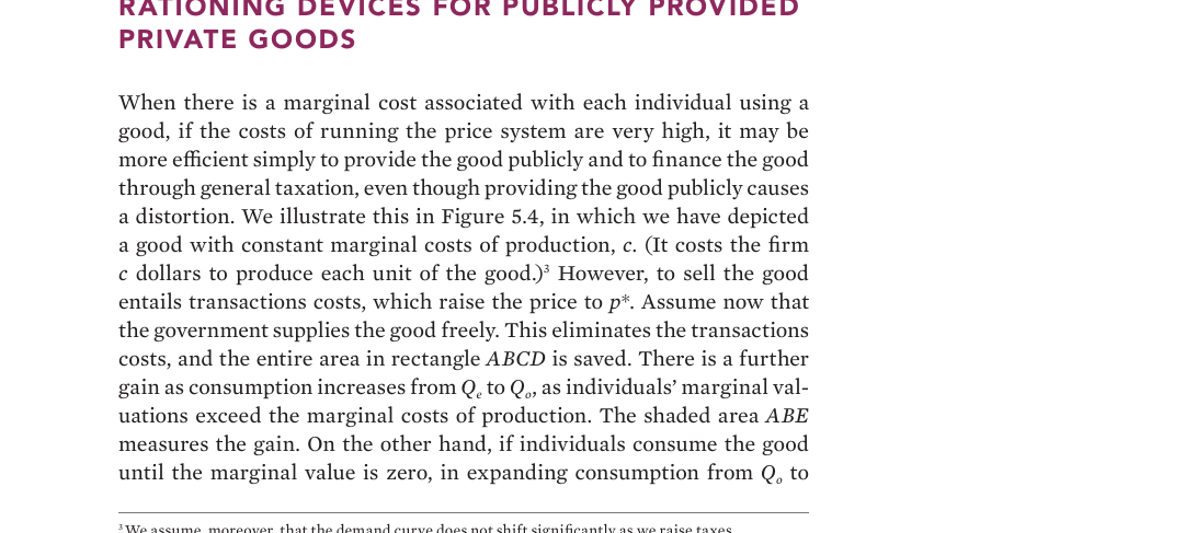 Overconsumption with free provision